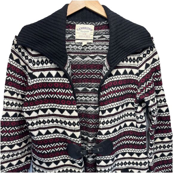 Cambridge Dry Goods Nordic Fair Isle Lambswool Duster Cardigan  Size M Vintage - Picture 3 of 11